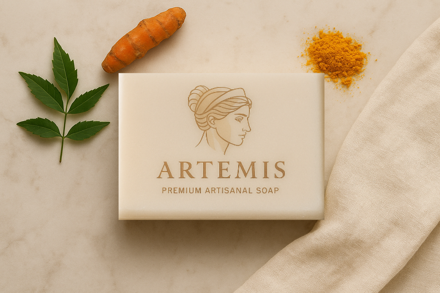 Săpun Antiinflamator cu Neem și Turmeric – Piele cu psoriazis și inflamații cronice