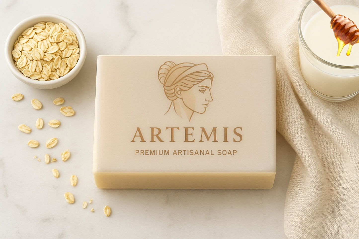 Săpun Calmant cu Ovăz și Miere – Piele uscată și sensibilă (eczema, dermatită)