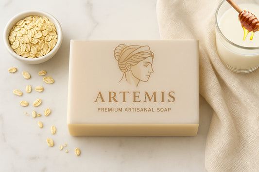 Săpun Calmant cu Ovăz și Miere – Piele uscată și sensibilă (eczema, dermatită)